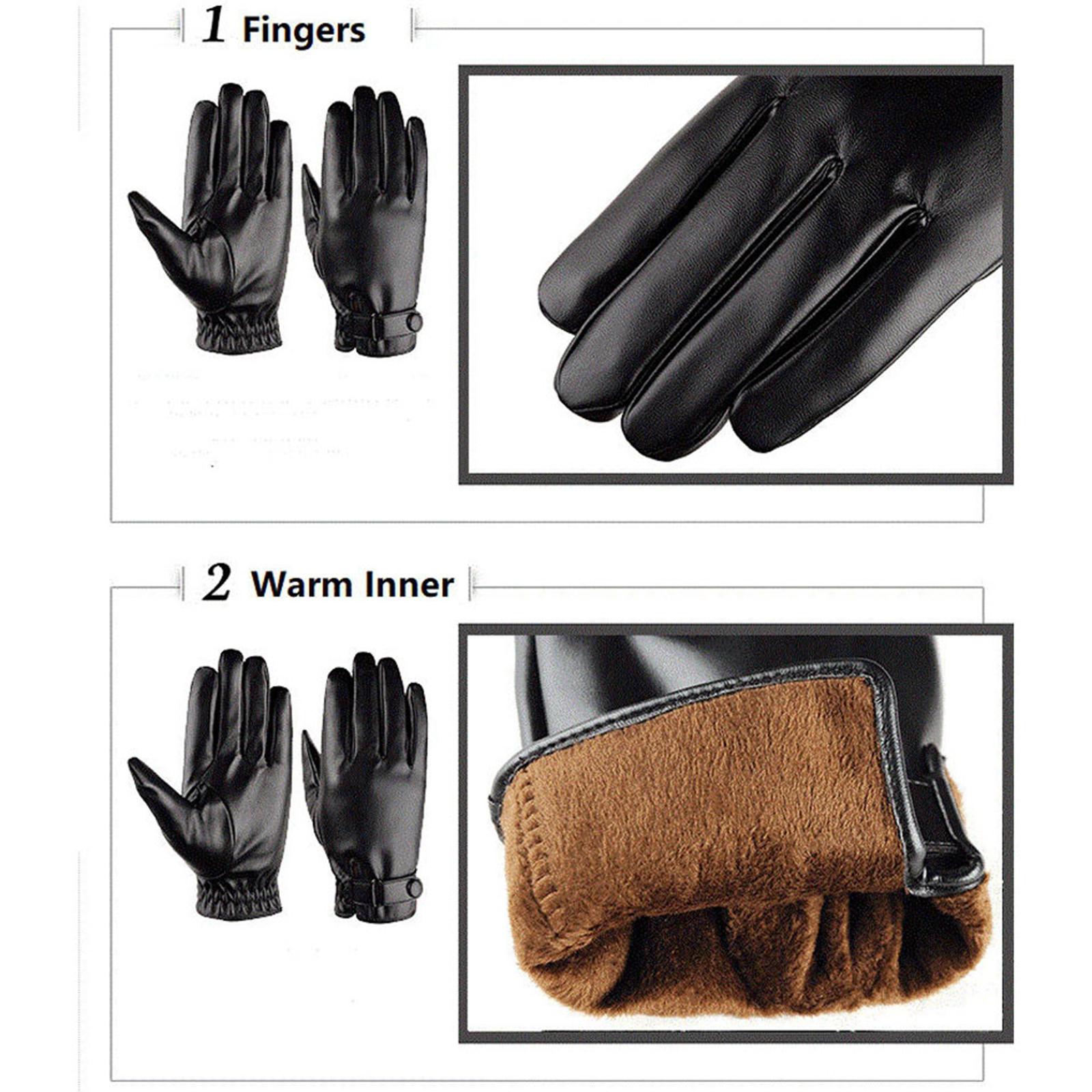 Men Winter Gloves Driving Runn - Leather Driving Glove 评论和价格