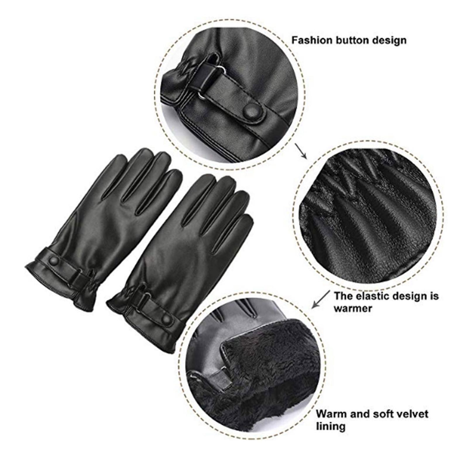 Men Winter Gloves Driving Runn - Leather Driving Glove 评论和价格