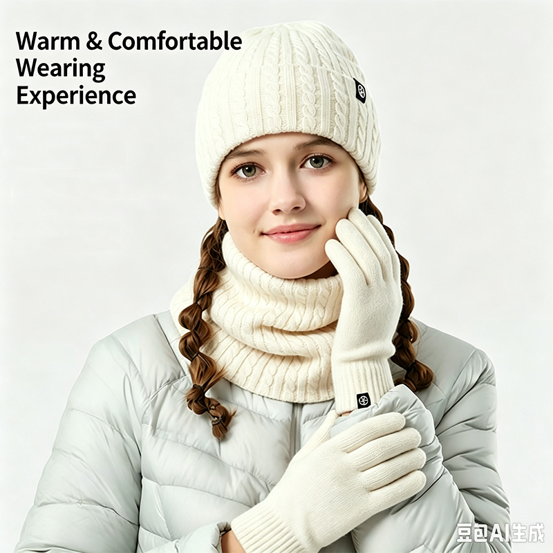 Man and Woman Fleece Lined Hat - Wool Glove Lined 评论和价格
